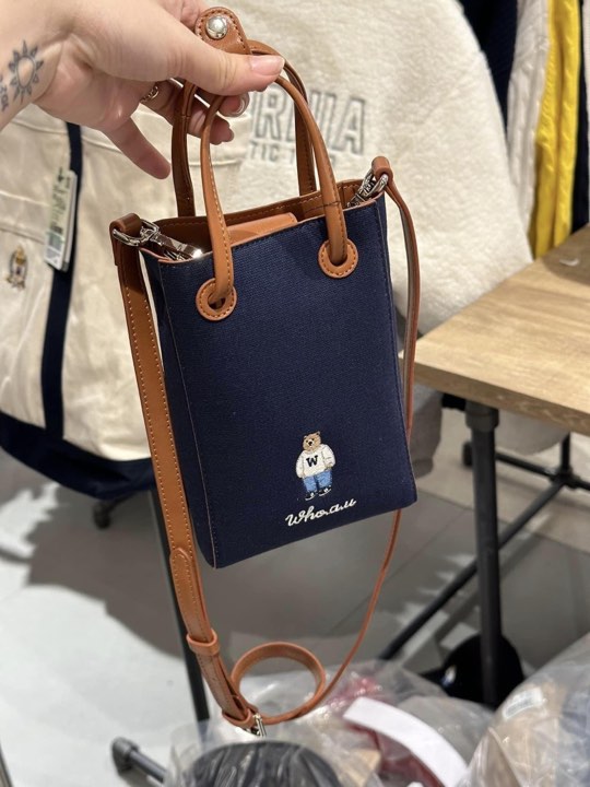 Túi Whoau Steve Mini Canvas Square Crossbody Navy [ WHBGD3812A-00 ]