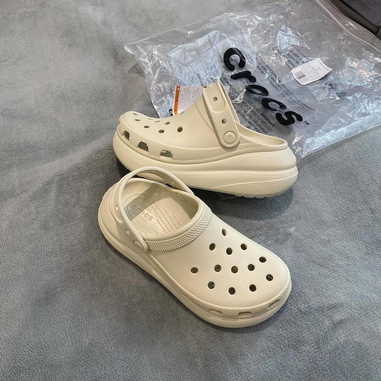 Giày Clog Unisex Crocs Crush Classic Bone [ 207521-2Y2 ]