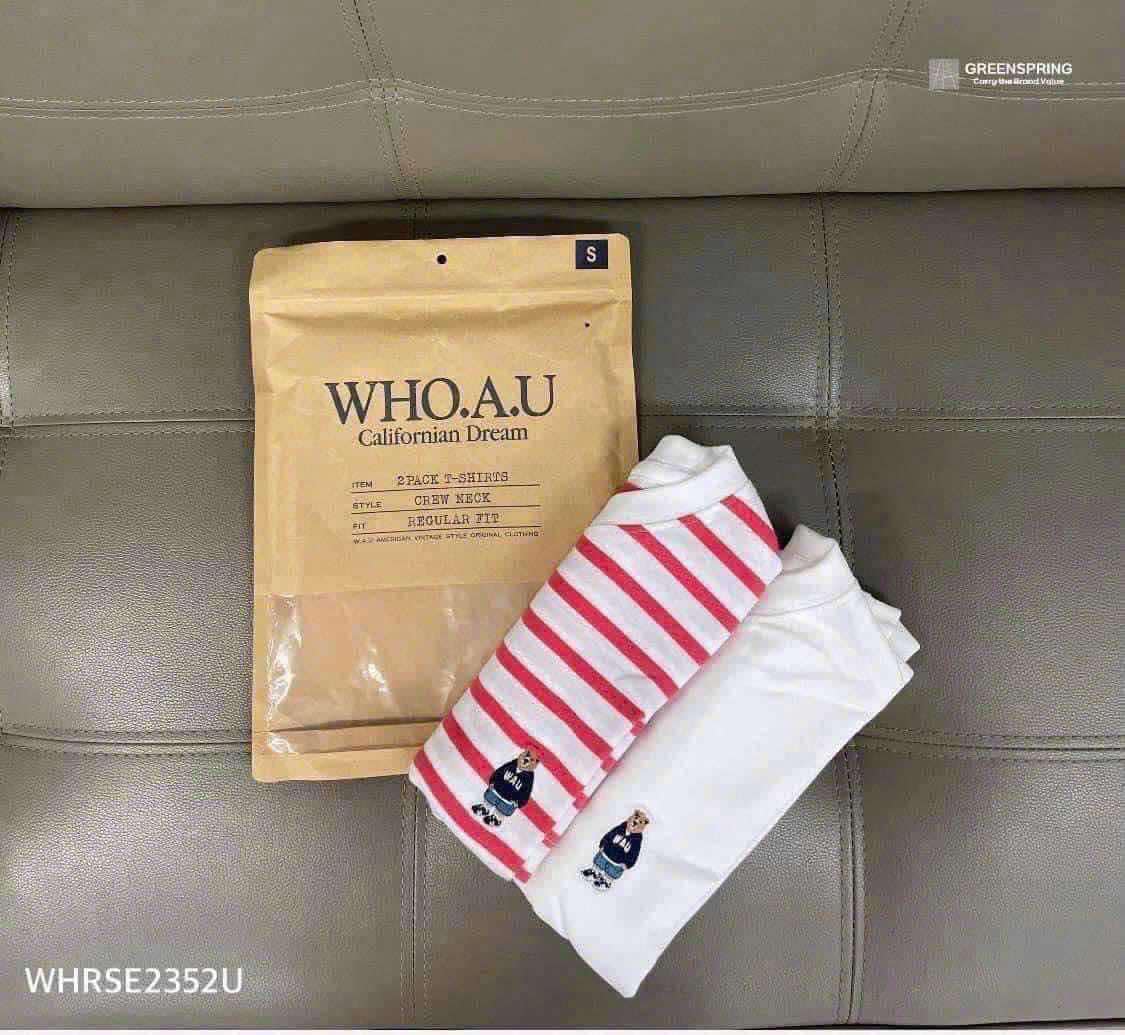 Set Áo WHO.A.U Californian Dream 2 Pack Crew Neck Regular [ WHRAE3791U-00 ]