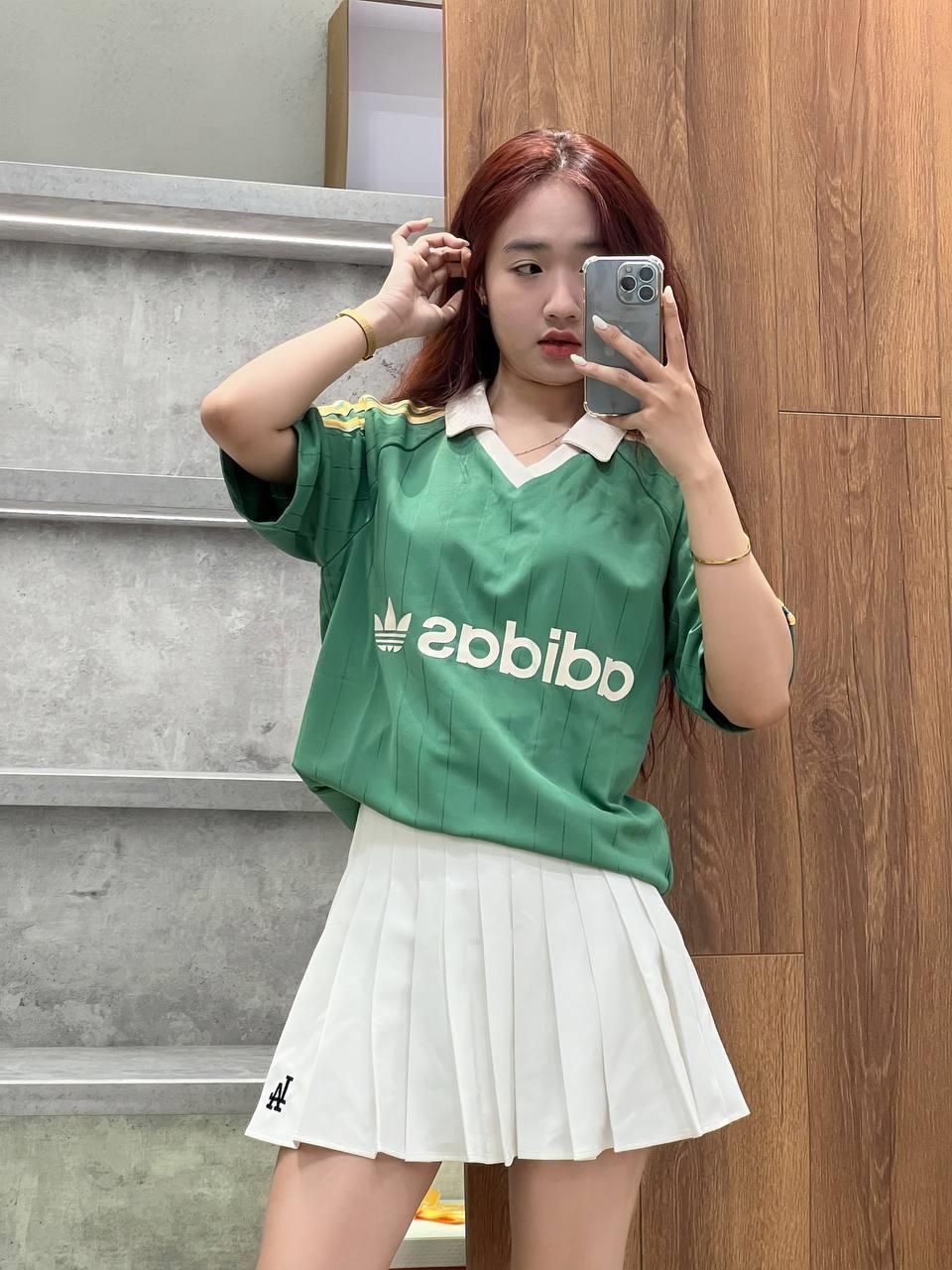 Áo Adidas Polo  Pinstripe Jersey Preloved Green [ IR9381 ]