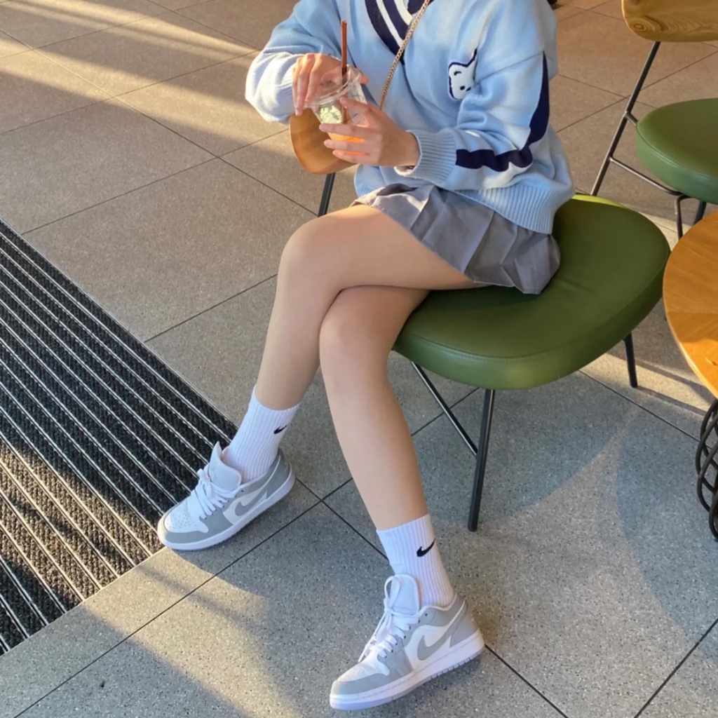 Giày Nike Wmns Air Jordan 1 Low White Wolf Grey [ DC0774 105 ]