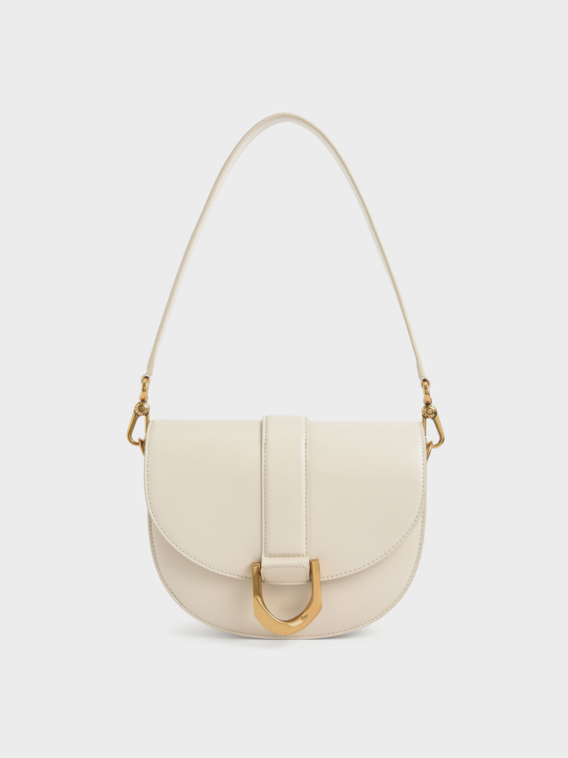 Túi Charles & Keith Gabine Saddle Bag - Cream Size M [ CK2-80781610-1 ]