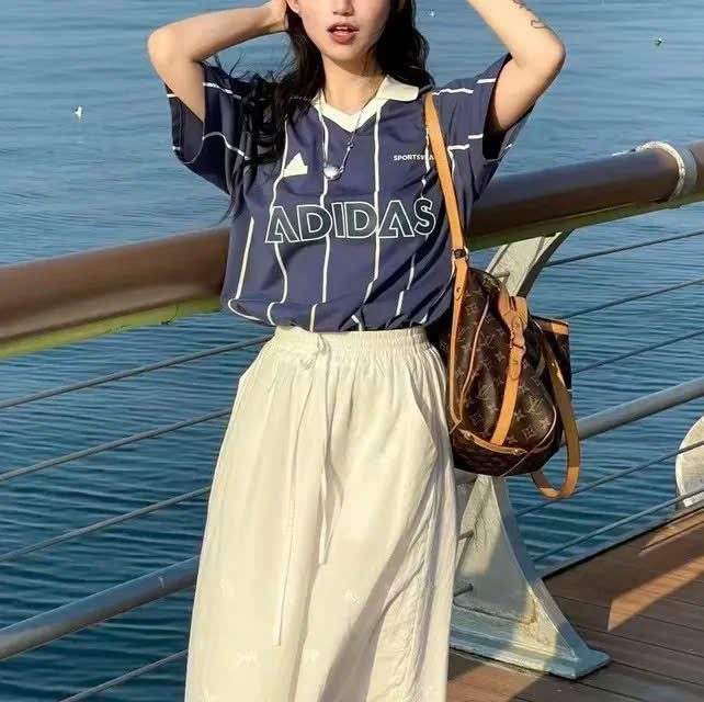 Áo Adidas Polo Tiro Stripe Heavy Jersey Loose Blue [ JC5745 ]