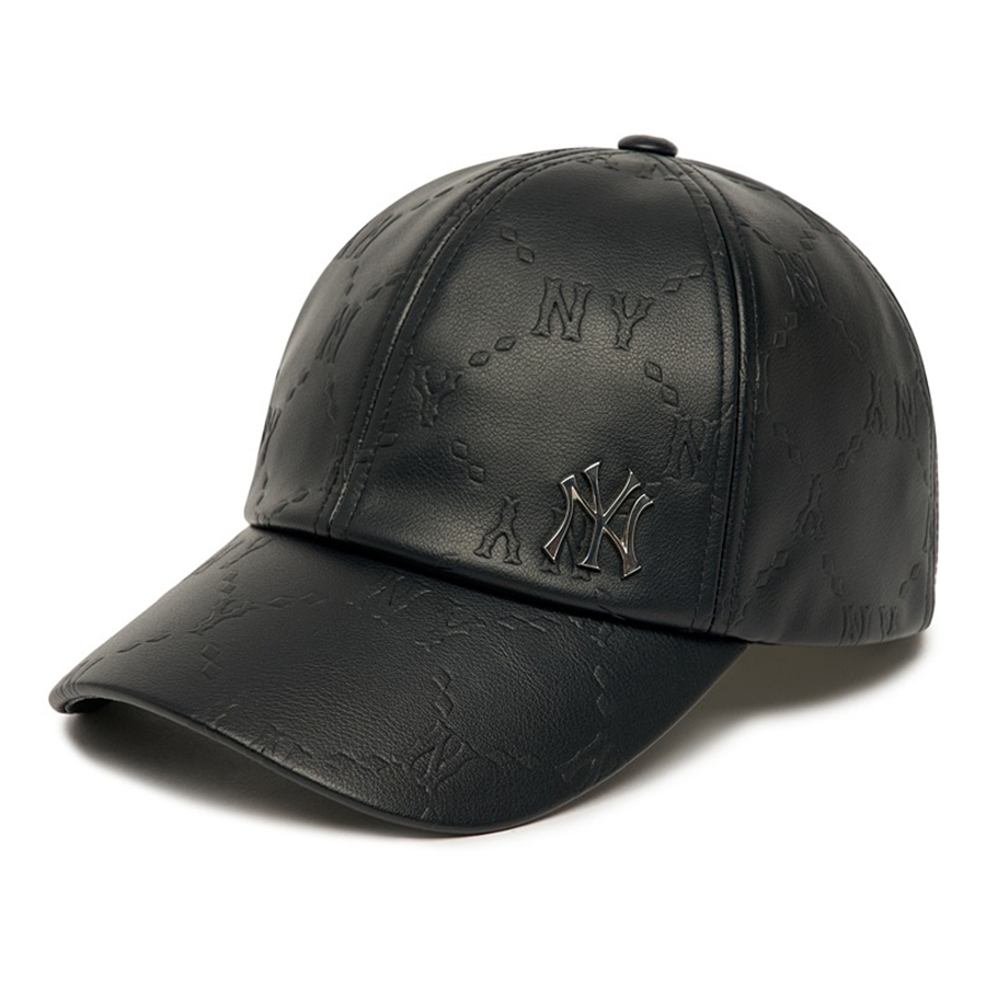 Mũ MLB Dia Monogram Embo Leather Unstructured Ball Cap NY Yankees Màu Nâu [ 3ACPM1226-50BKS ]
