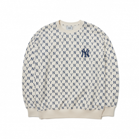 Áo Nỉ MLB Monogram Allover Overfit Sweatshirt NY Yankees [ 3AMTM0221-50CRS ]