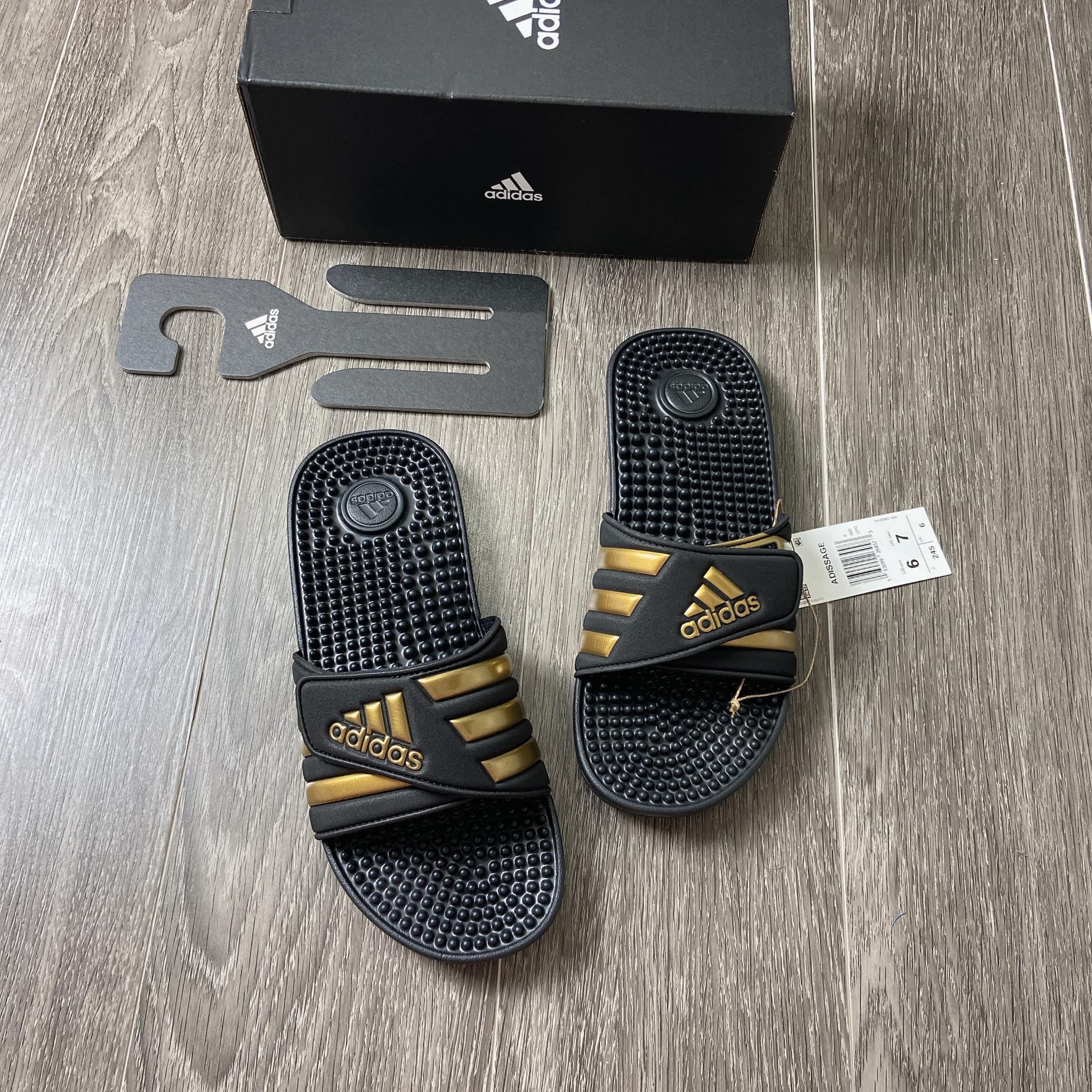 Dép Adidas Adissage Black Gold (EG6517)