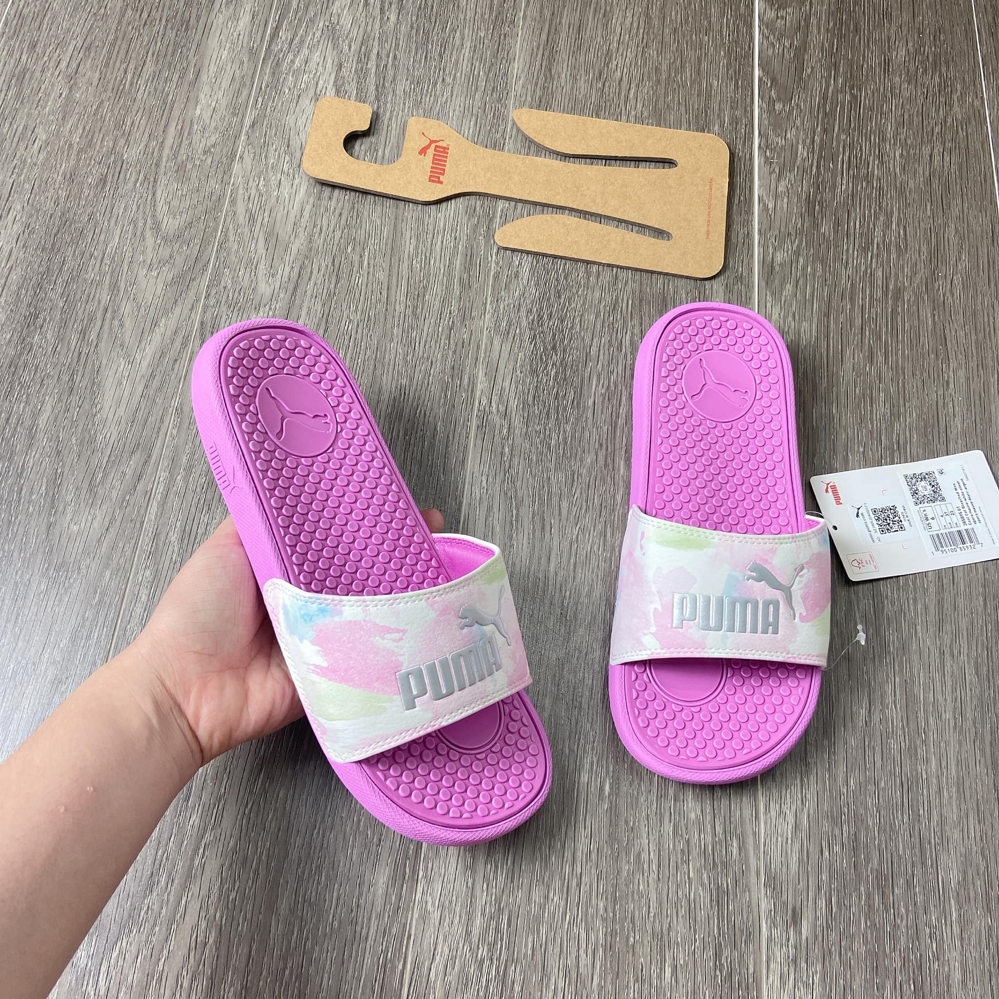 Dép Puma Cool Cat Bleached Slides Hồng 385895 01