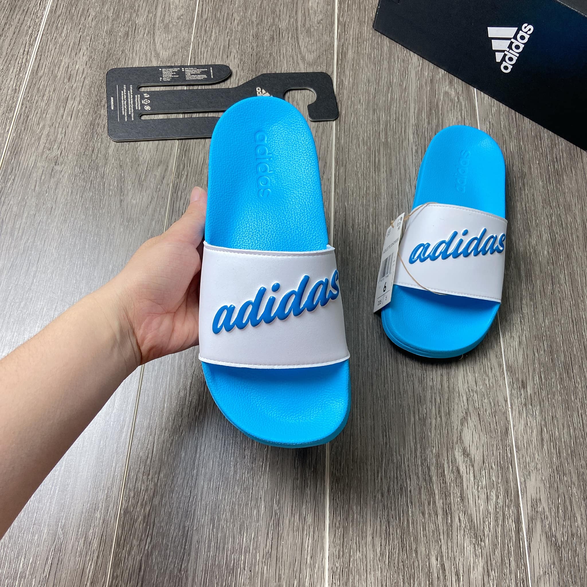 Dép Adidas Adilette Shower Slides Blue Rush Met GZ5927