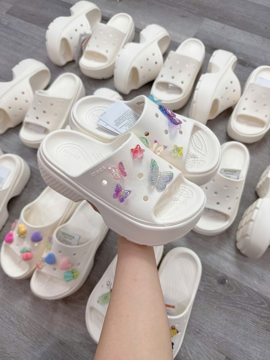 Dép Quai Ngang Unisex Crocs Stomp Chalk [ 209346-0WV ]