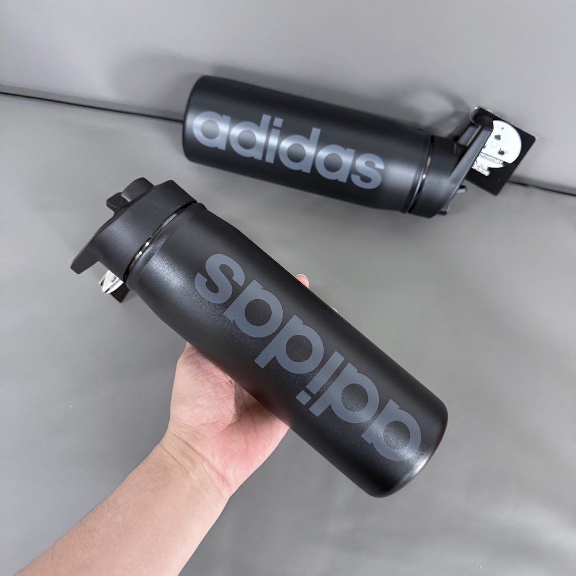 Bình Giữ Nhiệt Adidas Steel Straw Metal Bottle 600ml Black [ EW9602 ]