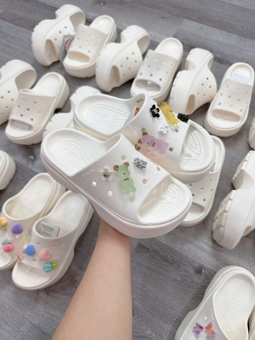 Dép Quai Ngang Unisex Crocs Stomp Chalk [ 209346-0WV ]