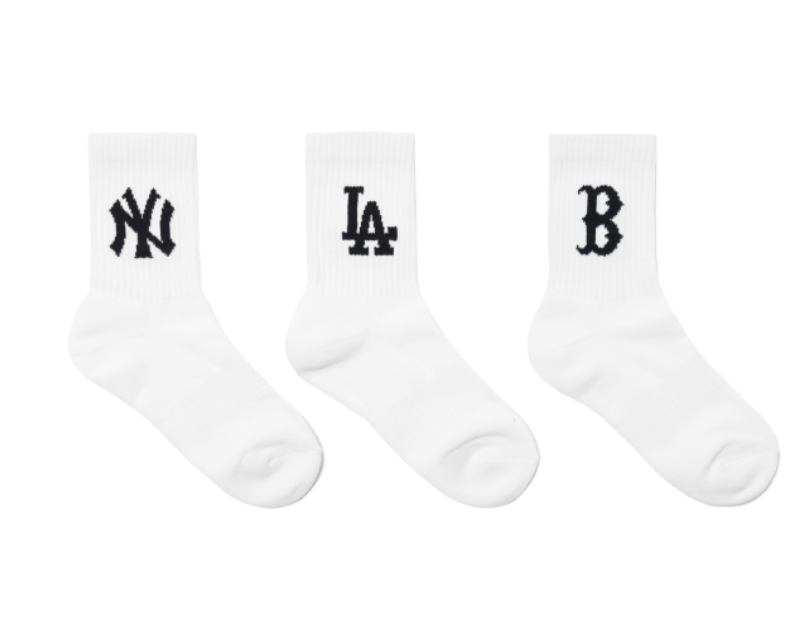 Sét Tất MLB 1 màu trắng [ 3ASOMA12N-00WHS ]