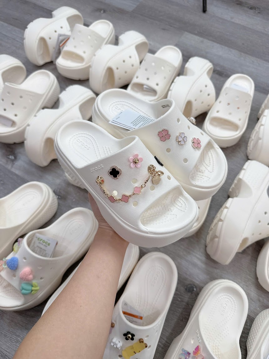 Dép Quai Ngang Unisex Crocs Stomp Chalk [ 209346-0WV ]