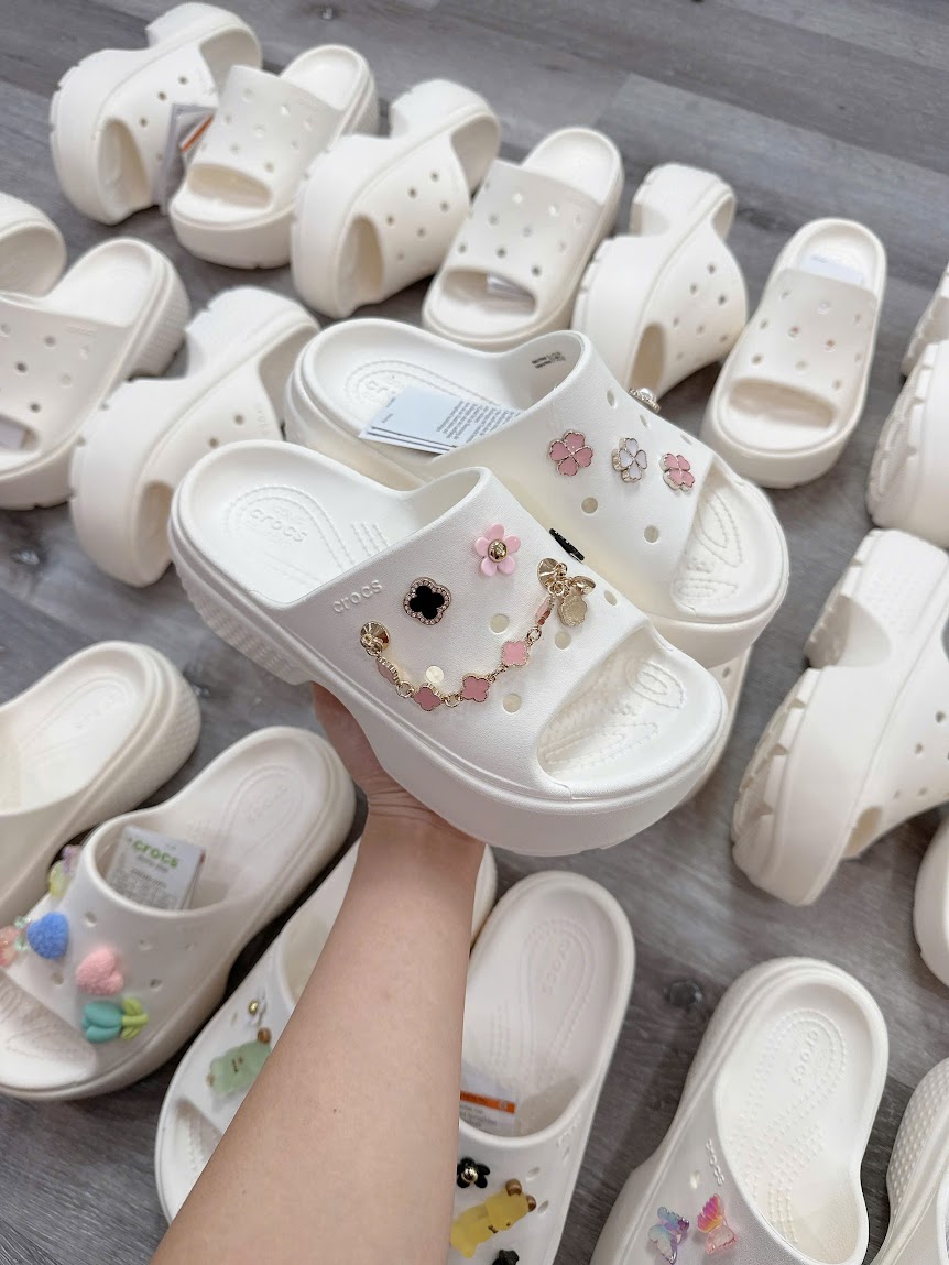 Dép Quai Ngang Unisex Crocs Stomp Chalk [ 209346-0WV ]