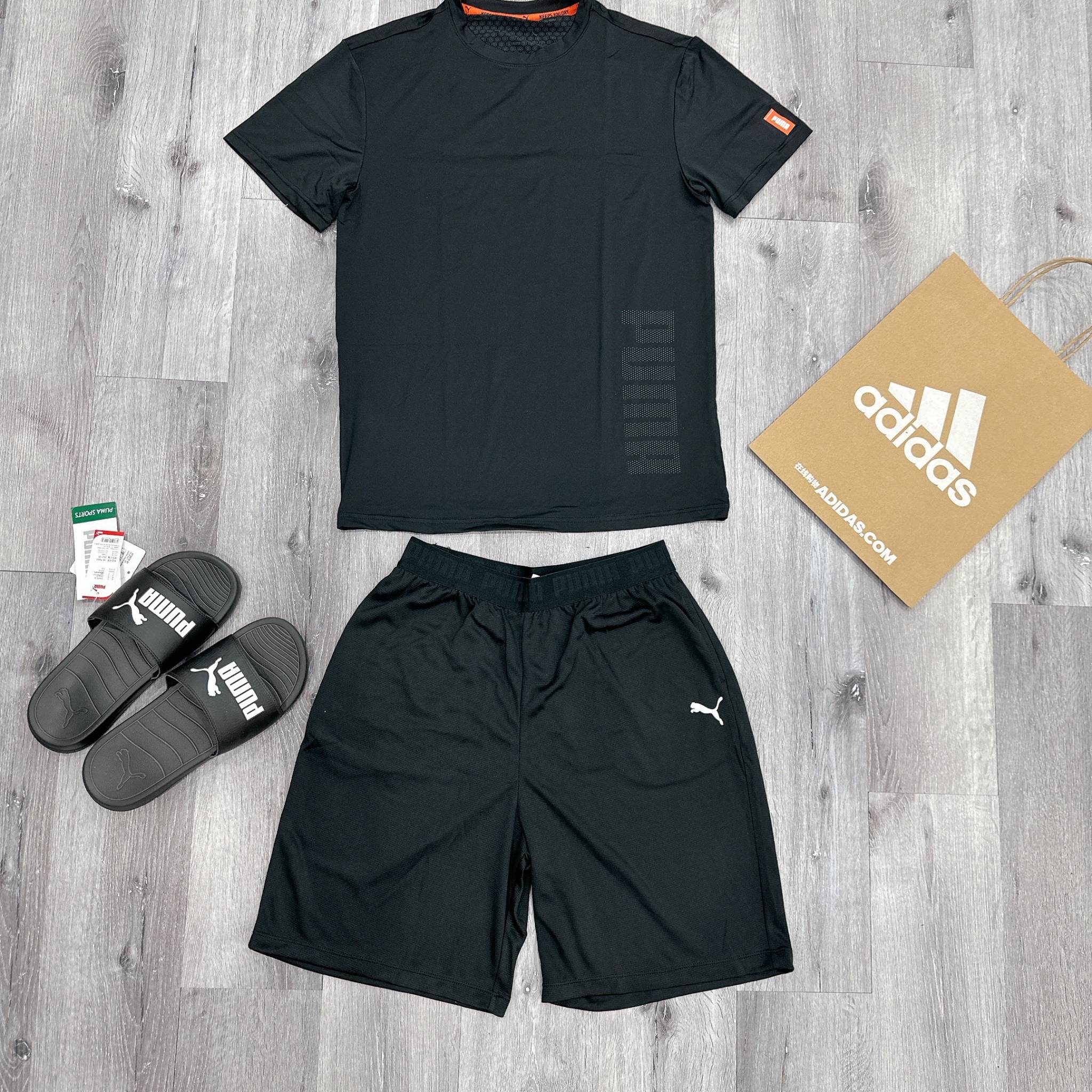 Set Quần Áo Puma Poly Màu Full Đen - PMKTSL13 (Set 01)