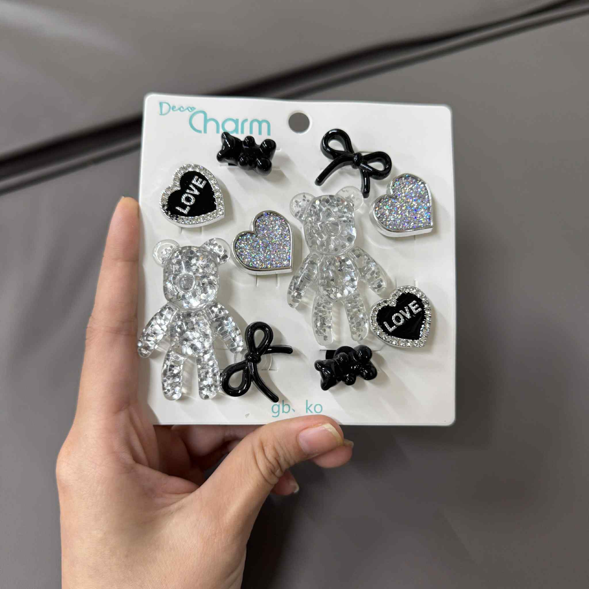 Combo 10 chiếc Jibbitz Crocs, Sticker Gắn Dép, Charm Bearbrick