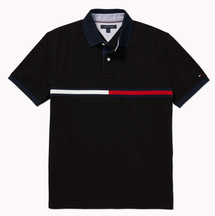 Áo Polo Tommy Hilfiger Regular Fit Embroidered Stripe Logo Black [ 78JB117 001 ]
