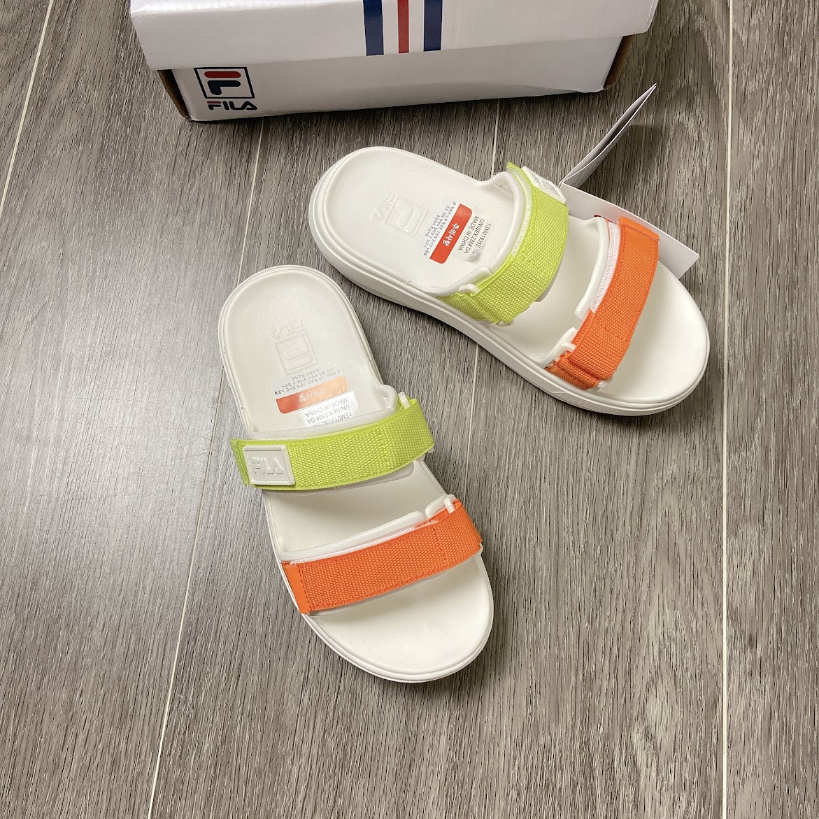 Dép Sandal không quai FILA PONG SD Mẫu mới 2022 Orange Green [ 1SM01935E-131 ]