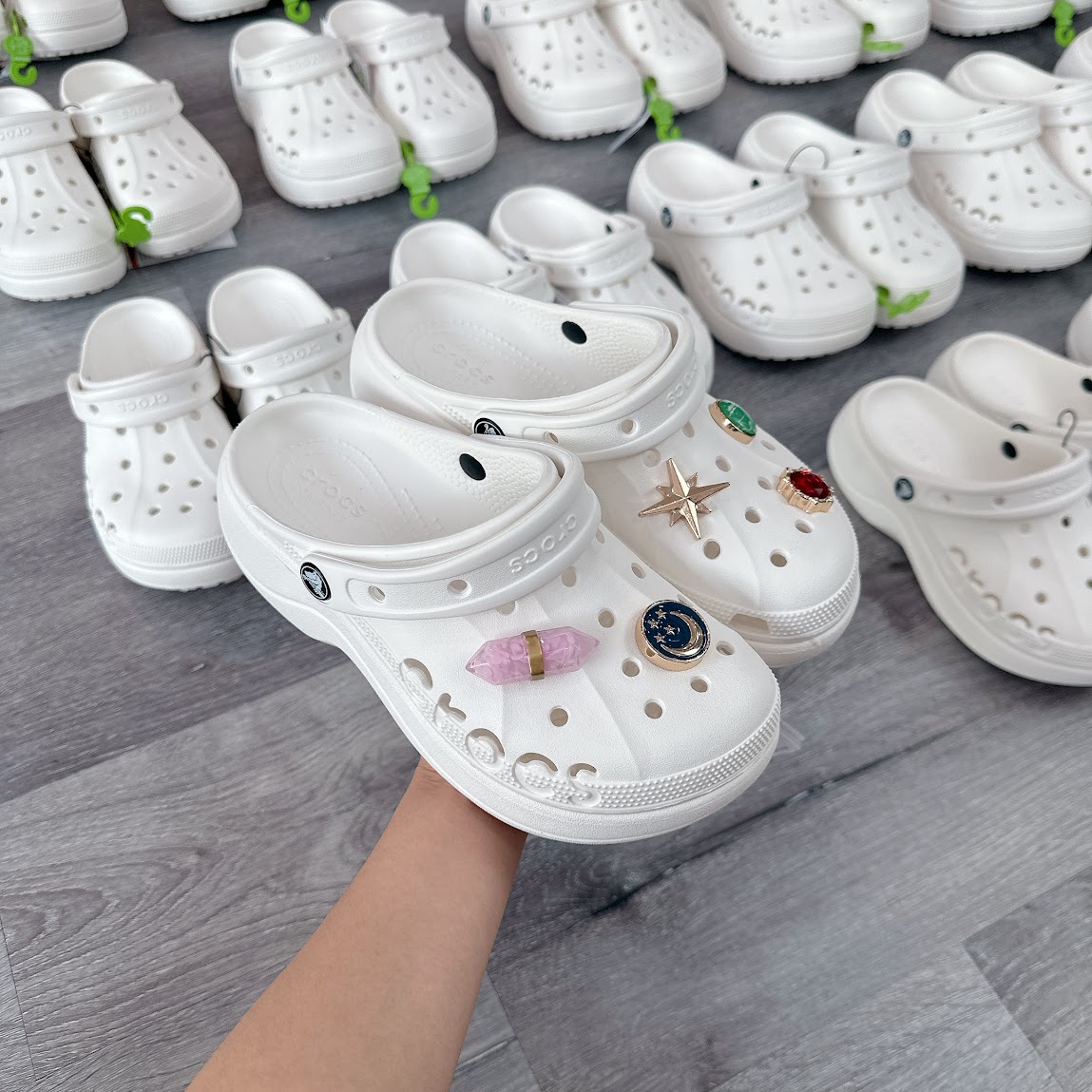 Giày Clog Crocs Baya Platform White [ 208186-100 ]