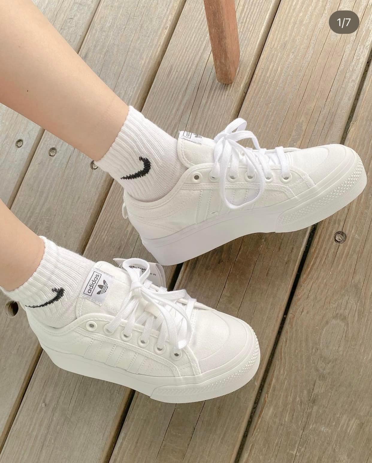 Giày Adidas Nizza Platform Triple White [ FV5322 ]