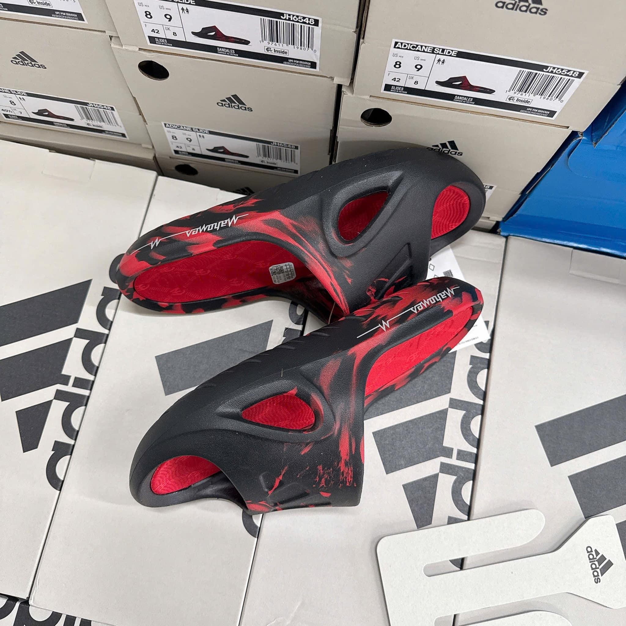 Dép Adidas Adicane Slide Black Collegiate Red [ JH6548 ]