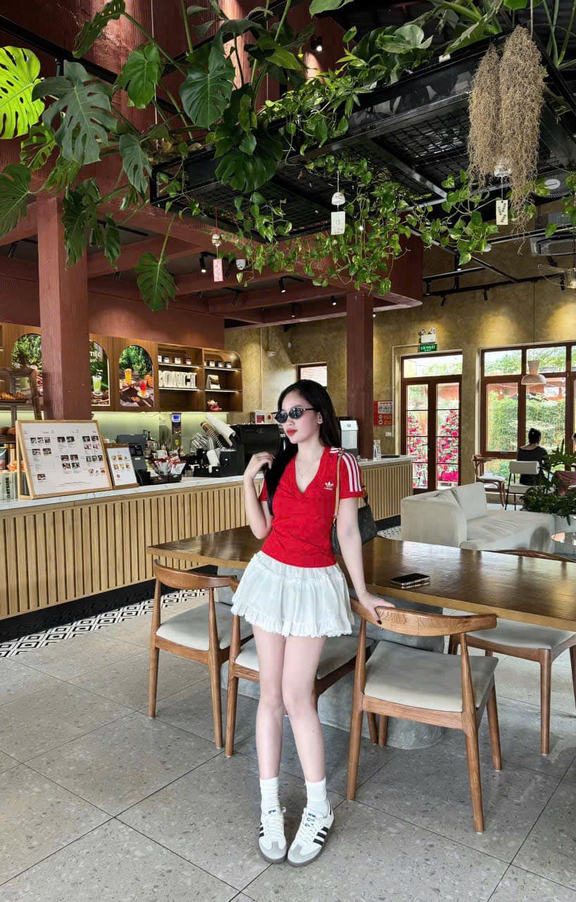 Áo Adidas 3 Stripes V-Neck Slim Red [ IR8116 ]