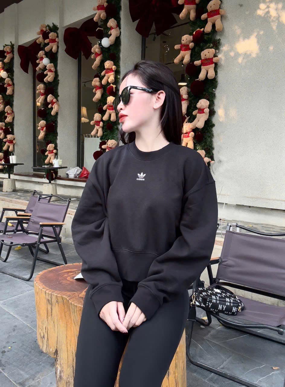 Áo Adidas Sweater Adicolor Essentials Crew Black [ IA6504 ]