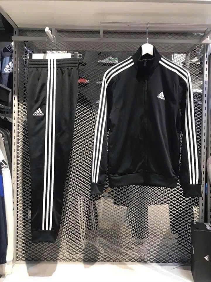 Set Quần Áo Adidas Primegreen Essentials 3-Stripes Track Suit Màu Đen Poly [ GK9651 ]