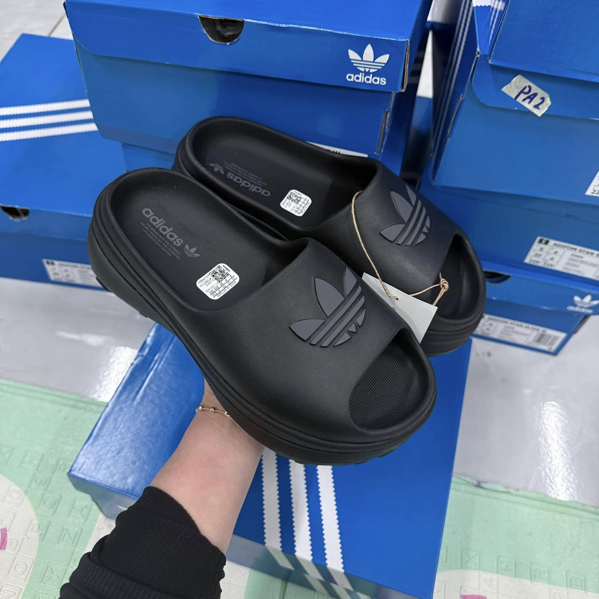 Dép Adidas adiFOM Stan Smith Slides Core Black [ JI2610 ]