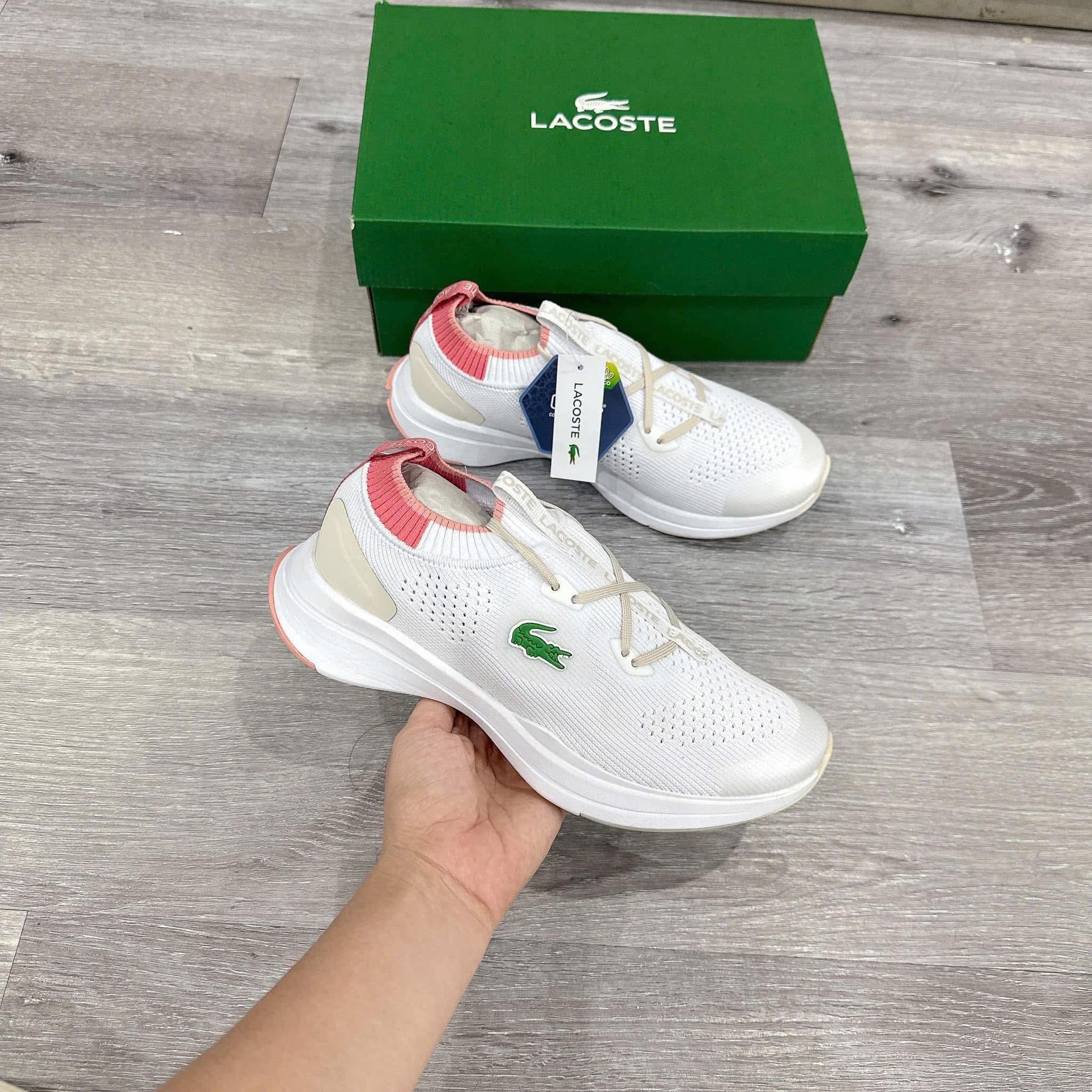 Giày Lacoste Run Spin Knit 0121 1 SFA White Pink Textile [ 7-42SA0065B3 ]