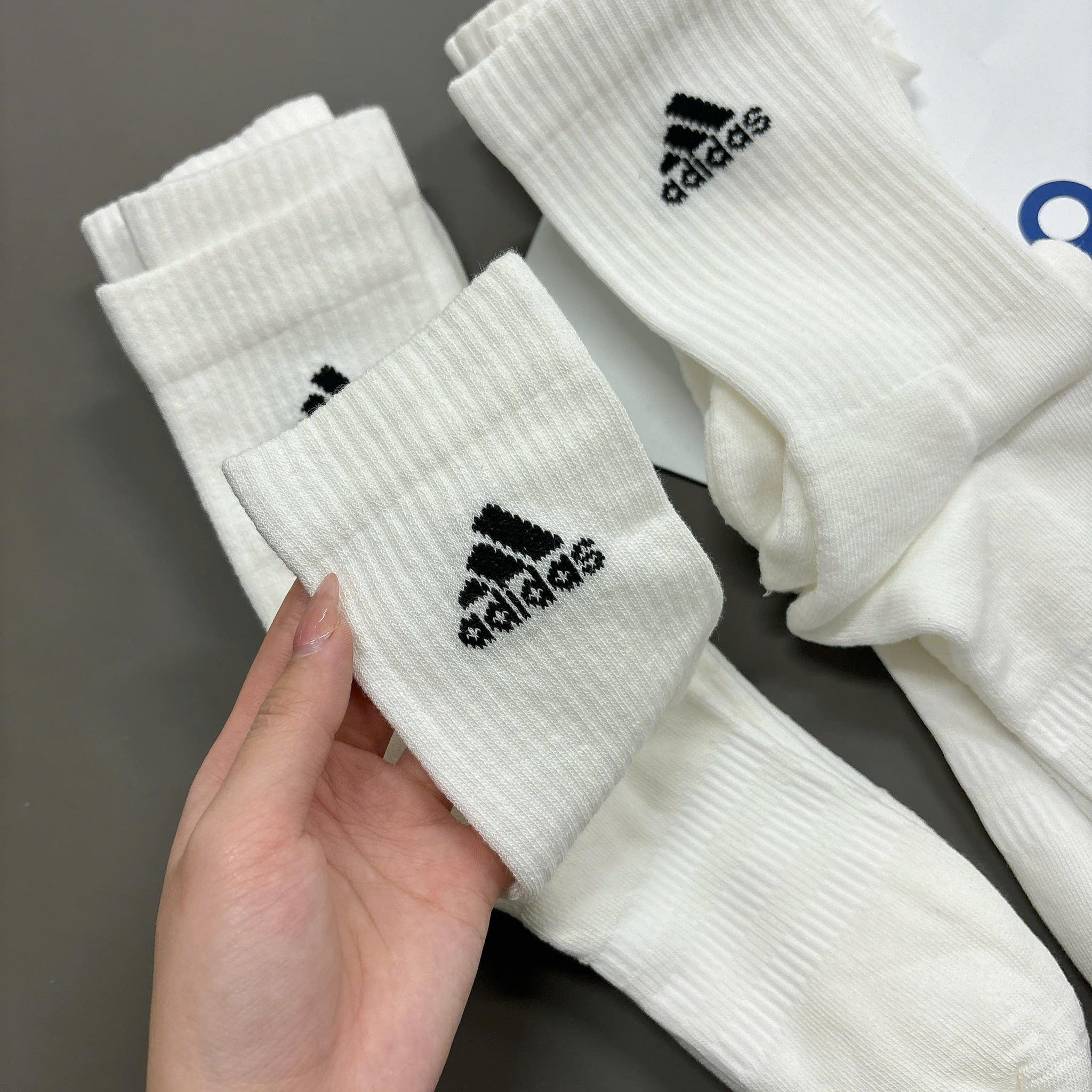 Set Tất Adidas Cushioned Crew Socks 3 Pairs White [ HT3446 ]