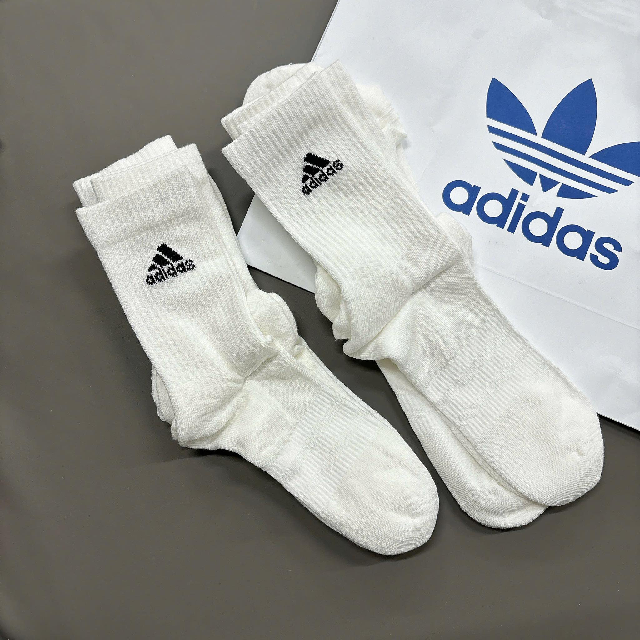 Set Tất Adidas Cushioned Crew Socks 3 Pairs White [ HT3446 ]
