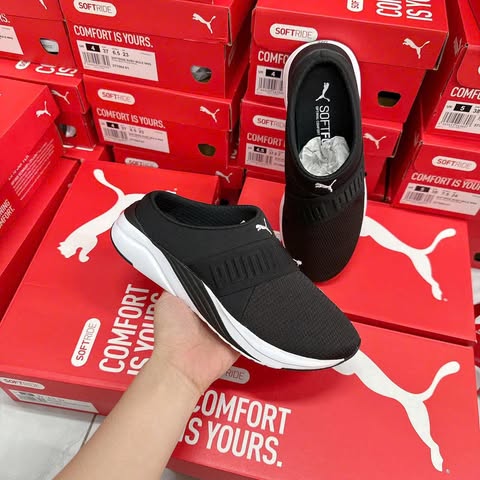 Giày Puma Softride Ruby Mule Black White [ 377064-01 ]
