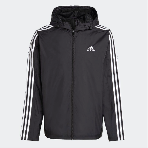 Áo Adidas Essentials 3 Stripes Woven Windbreaker Black [ IB0381 ]