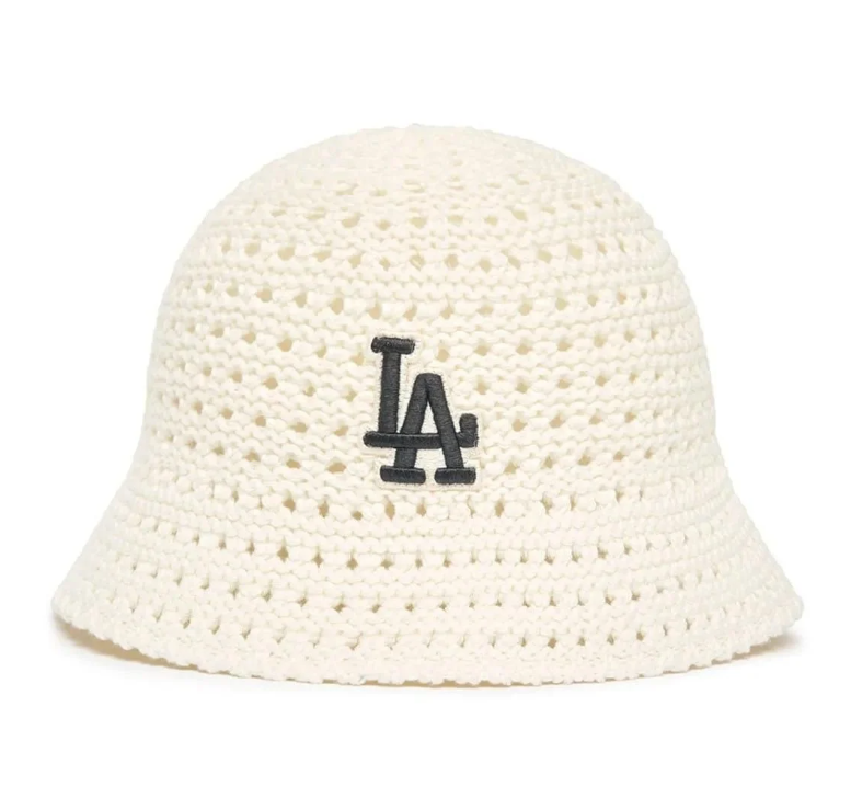 Mũ MLB Bucket Basic Summer Knit Dome Hat LA Cream [ 3AHT3803N-07CRS ]