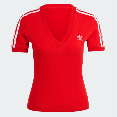 Áo Adidas 3 Stripes V-Neck Slim Red [ IR8116 ]