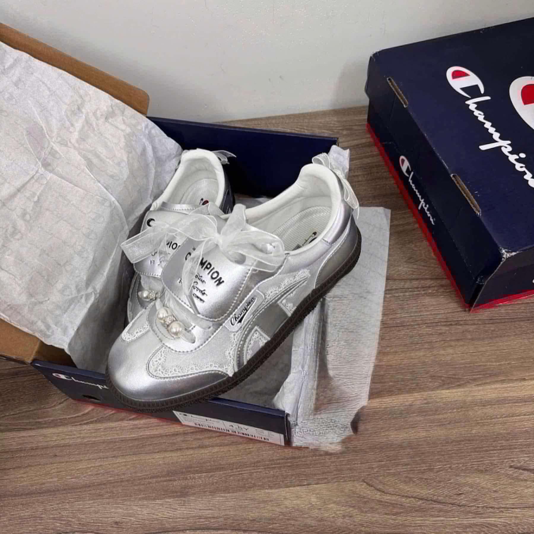 Giày Champion Essentials T-Trainer Silver [ UF44FWT62GB1GF5 ]