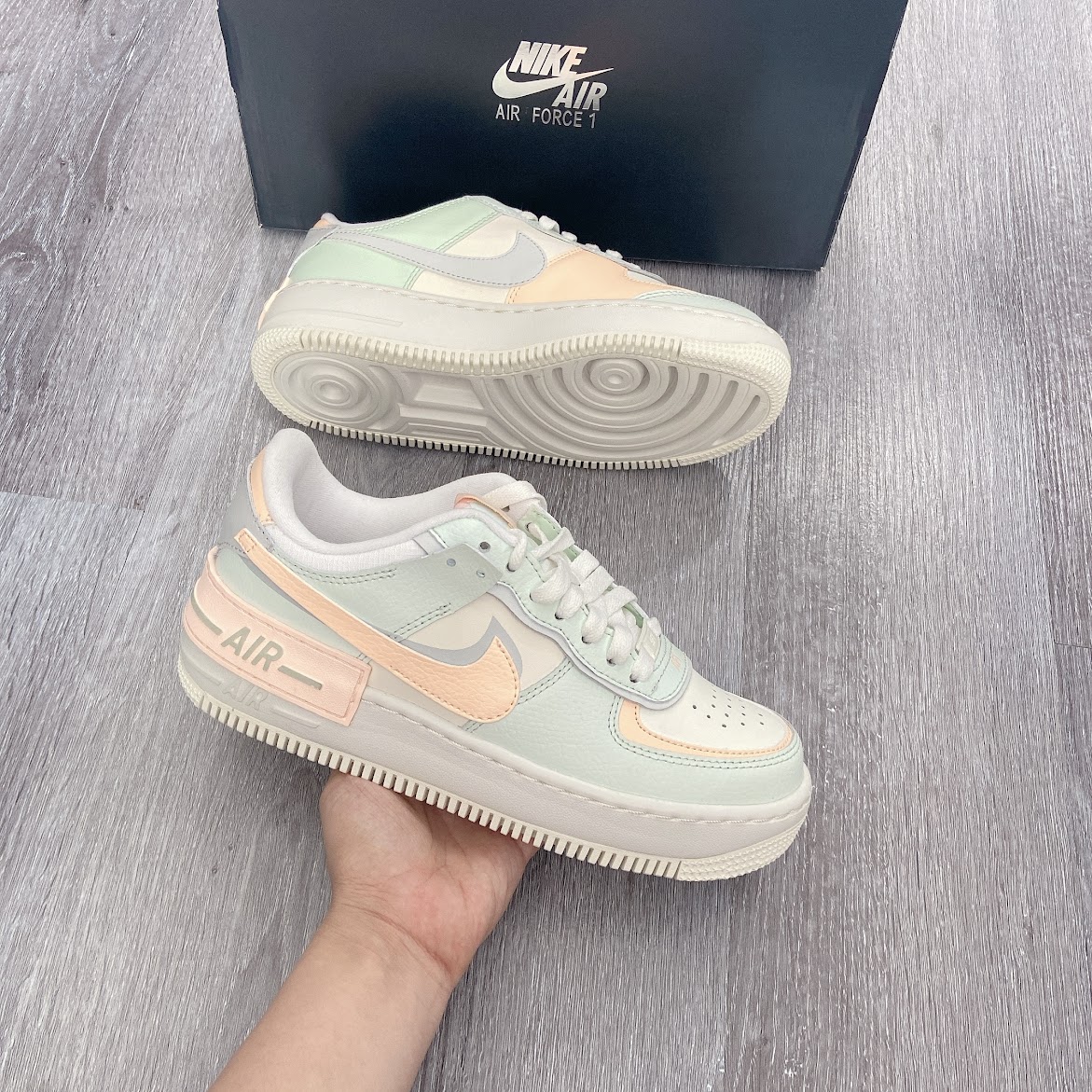 Giày Nike Air Force 1 Shadow Barely Green Crimson Tint [CU8591 104]