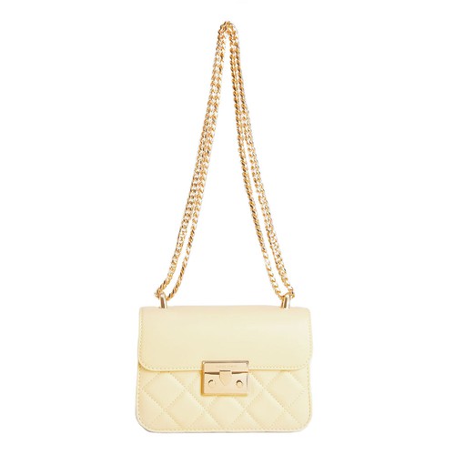 Túi Charles & Keith Metallic Push Lock Chain Bag Butter [ CK2-80701218-6 ]
