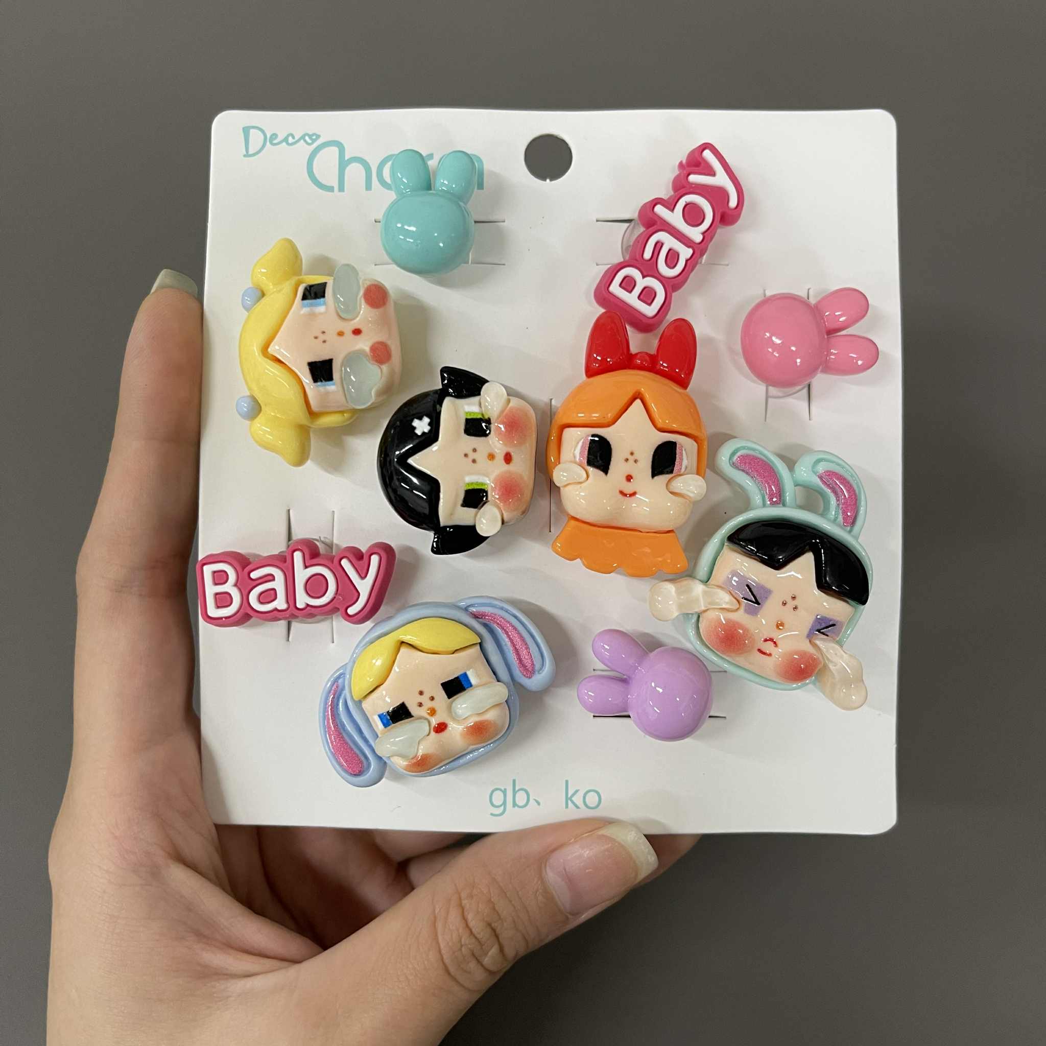 Combo 10 chiếc Jibbitz Crocs, Sticker Gắn Dép, Charm Bearbrick