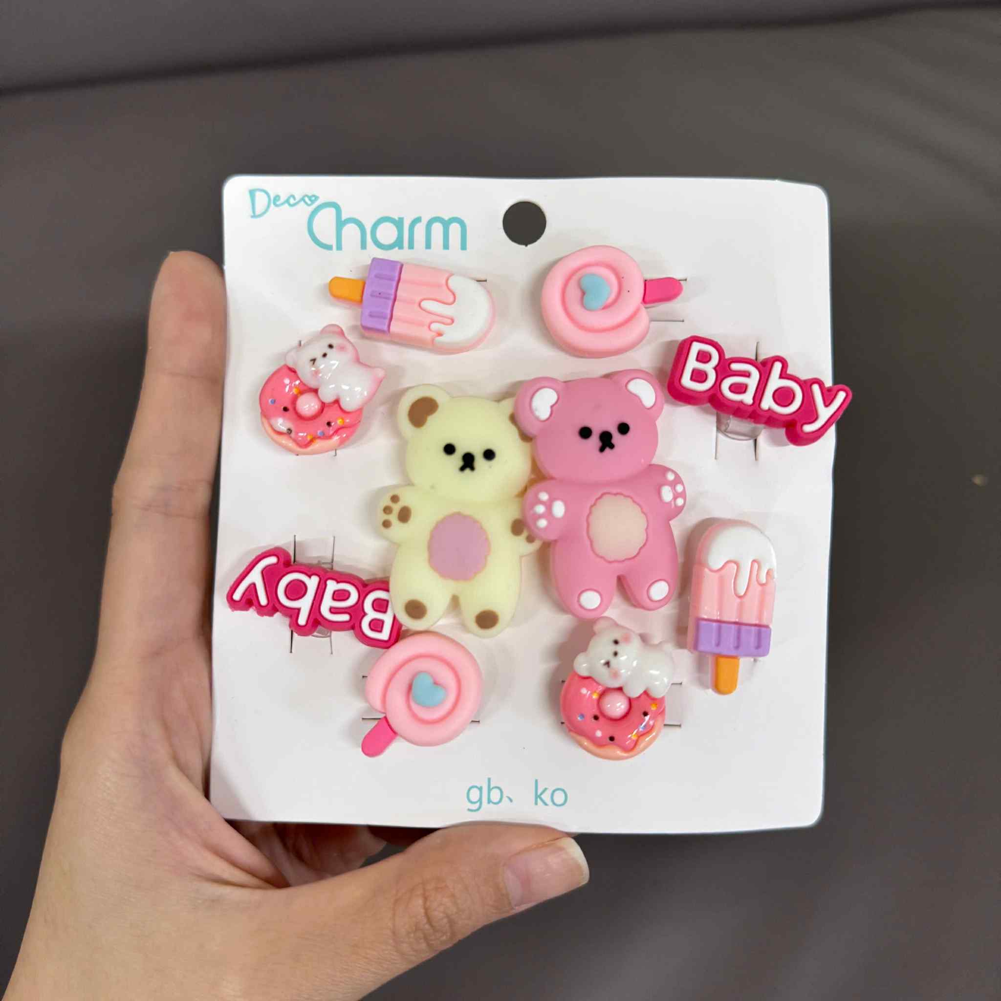 Combo 10 chiếc Jibbitz Crocs, Sticker Gắn Dép, Charm Bearbrick