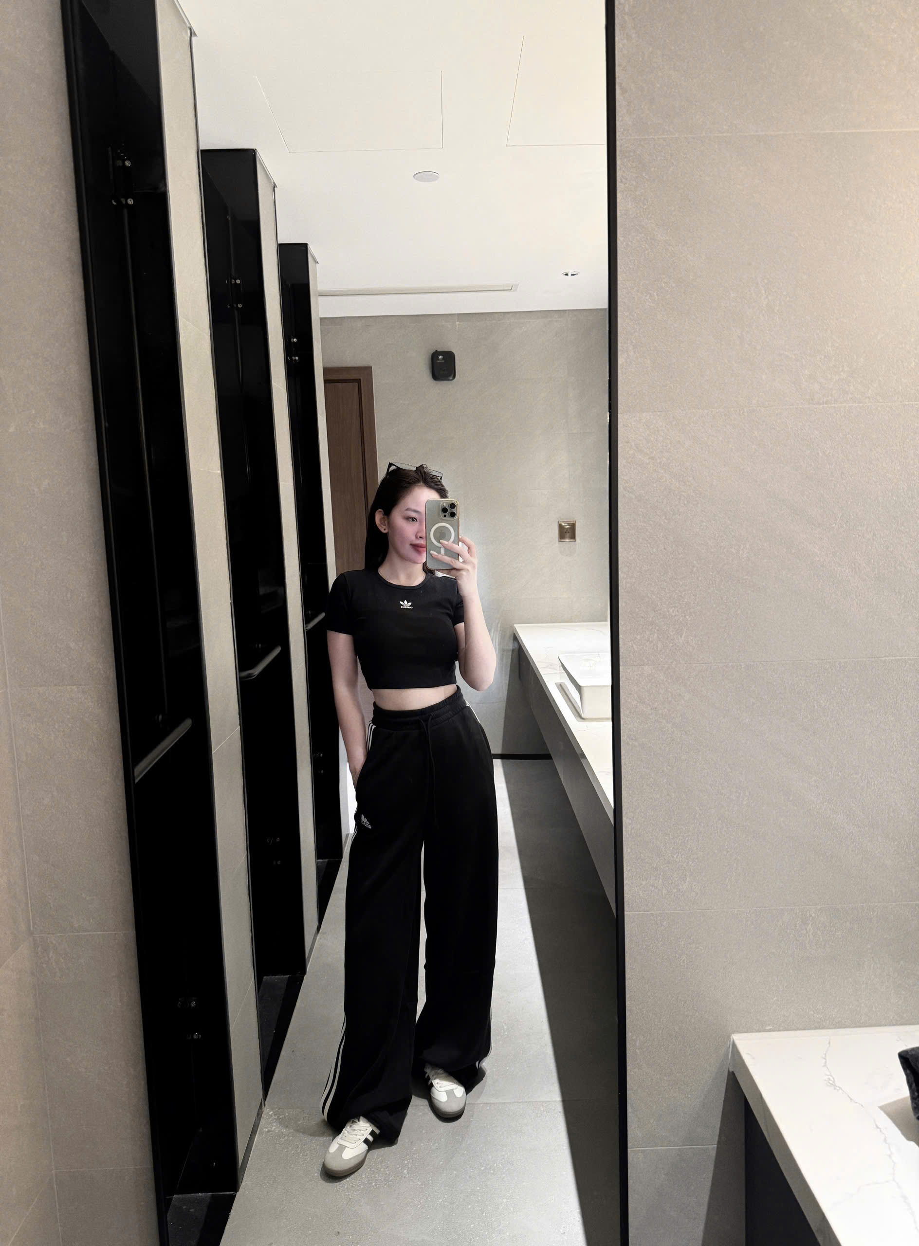 Quần Adidas Essentials 3 Stripes French Terry Black [ HZ5747 ]