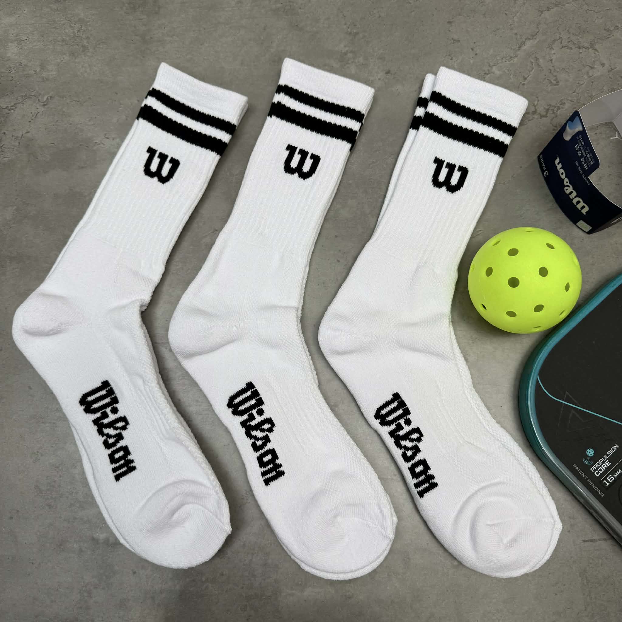 Set Tất Wilson 3 Pack White Black [ BT-2CS13 ]