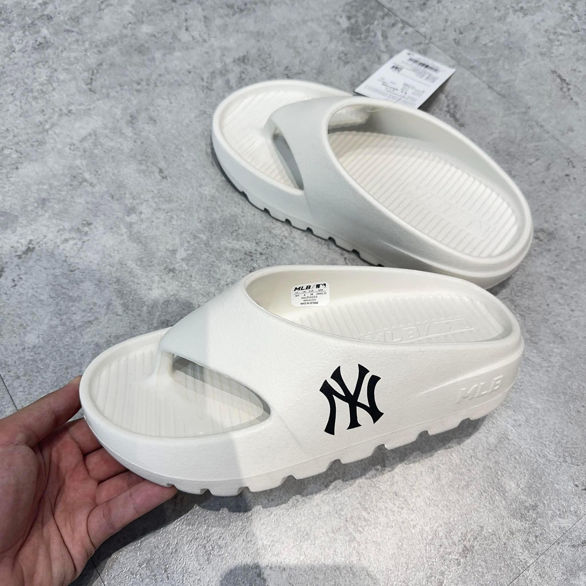 Dép MLB Skipper Flip Flop New York Yankess White [ 3ALPS0253-50WHS ]