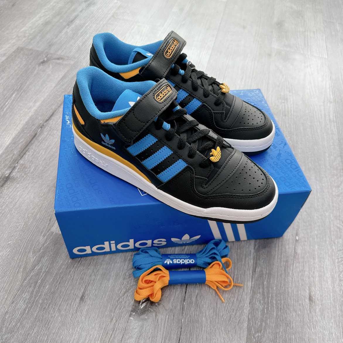 Giày Adidas Forum Low Black Pulse Blue Collegiate Gold [ FZ5890 ]