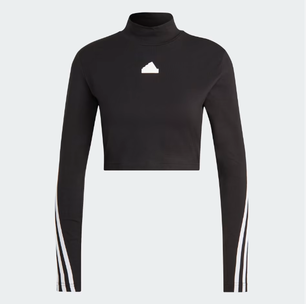 Áo Adidas Preto Blusa Gola Mock Future Icons 3 Stripes [ HT4702 ]