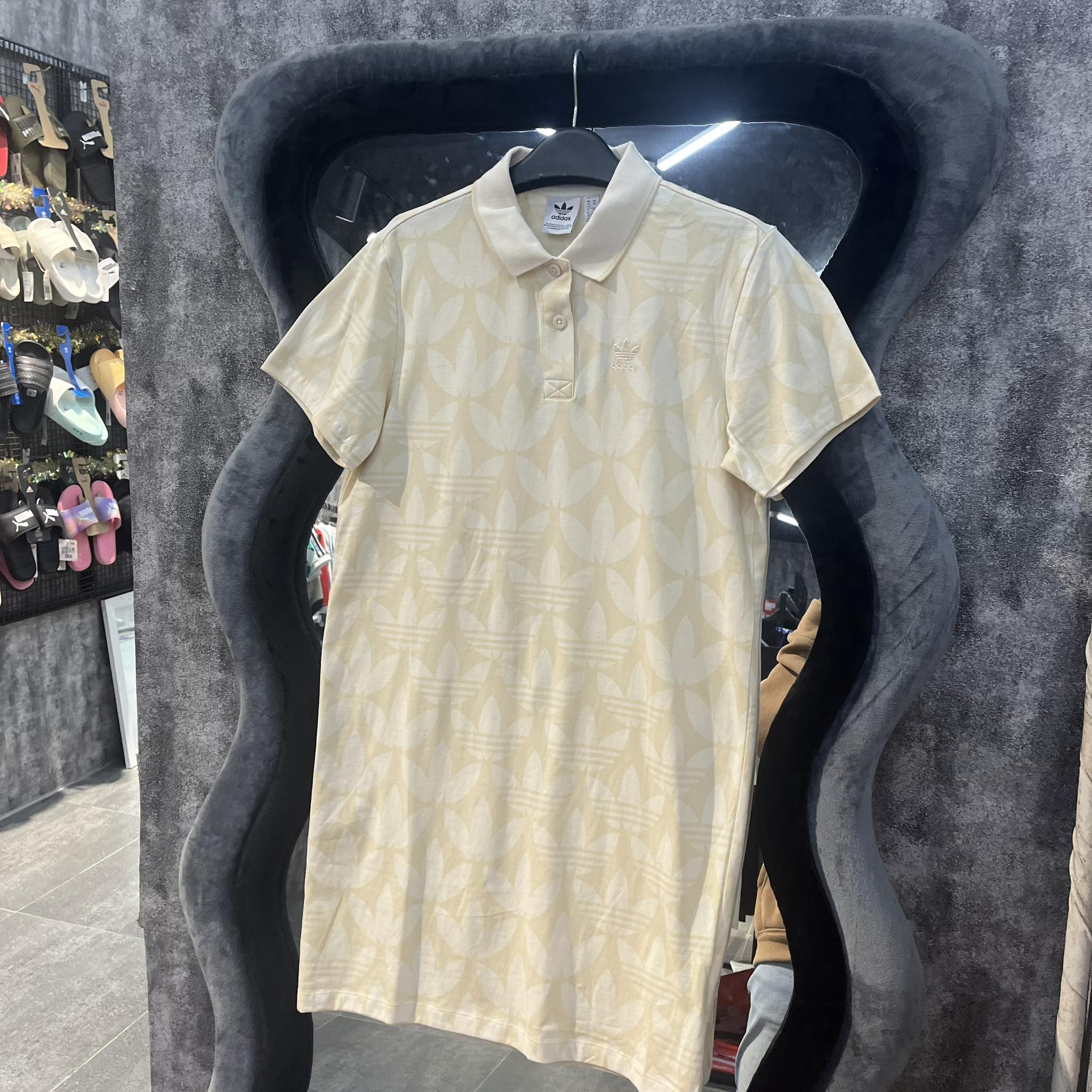 Áo Adidas Polo Trefoil Monogram Dress Beige [ IJ6002 ]