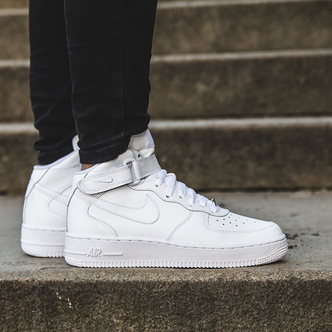 Giày Nike AF1 MID GS ALL WHITE 314195-113