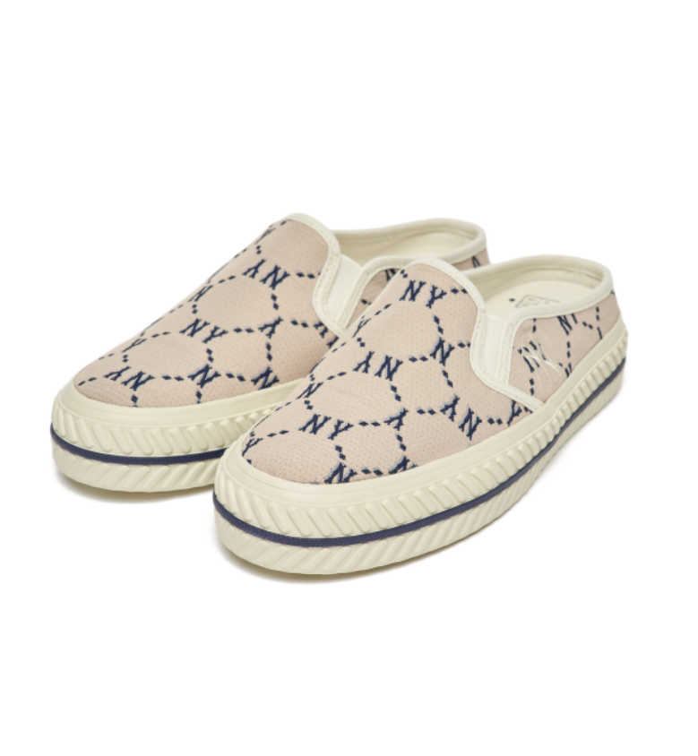 Giày MLB MULE DIA MONOGRAM Màu Beige [ 3AMUMDB2N 50BGS ]