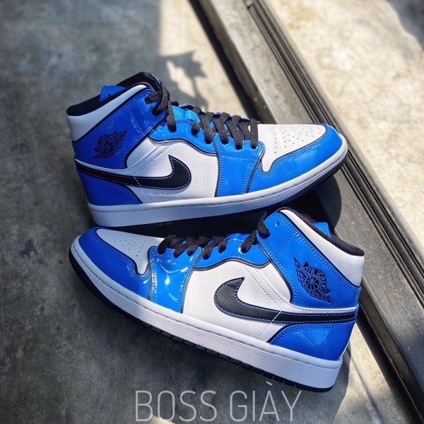 Nike Air Jordan 1 Mid Signal Blue GS BQ6931 402